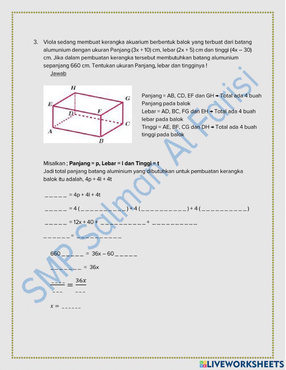 Persamaan Linear Satu Variabel
