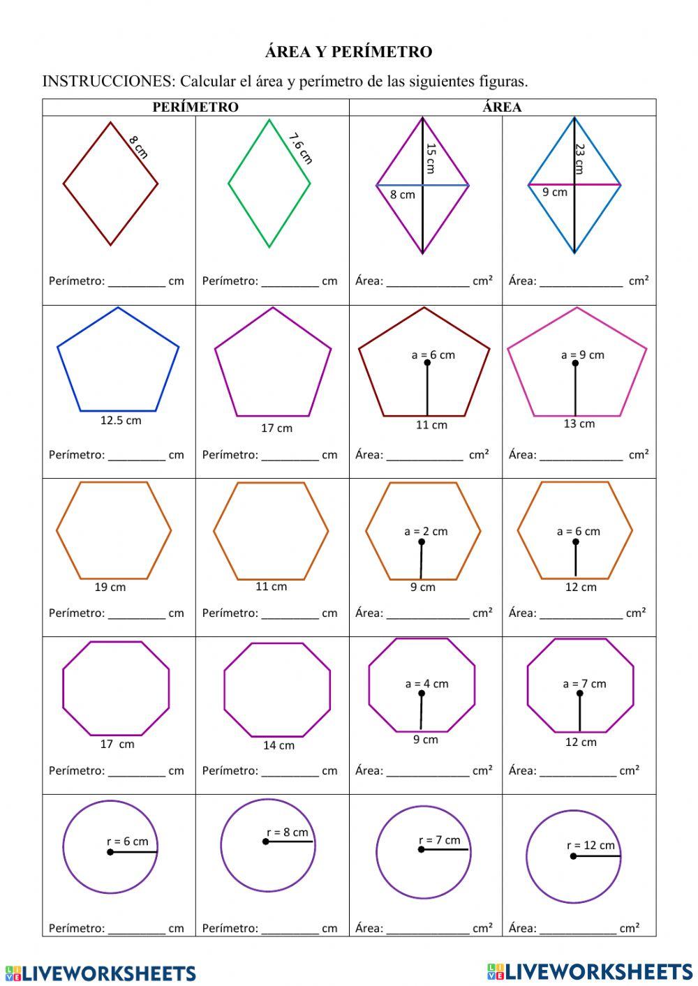 Áreas y perímetros
