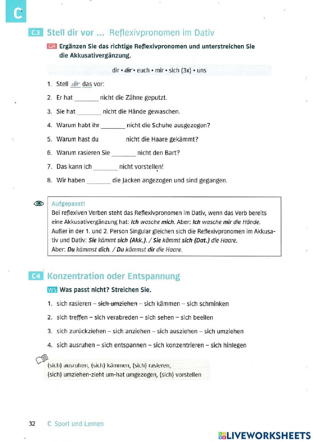Deutsch übungen A2 Arbeitsblätter Mit Lösungen A2 Lek5 Trainingsbuch C3-4 worksheet | Live Worksheets
