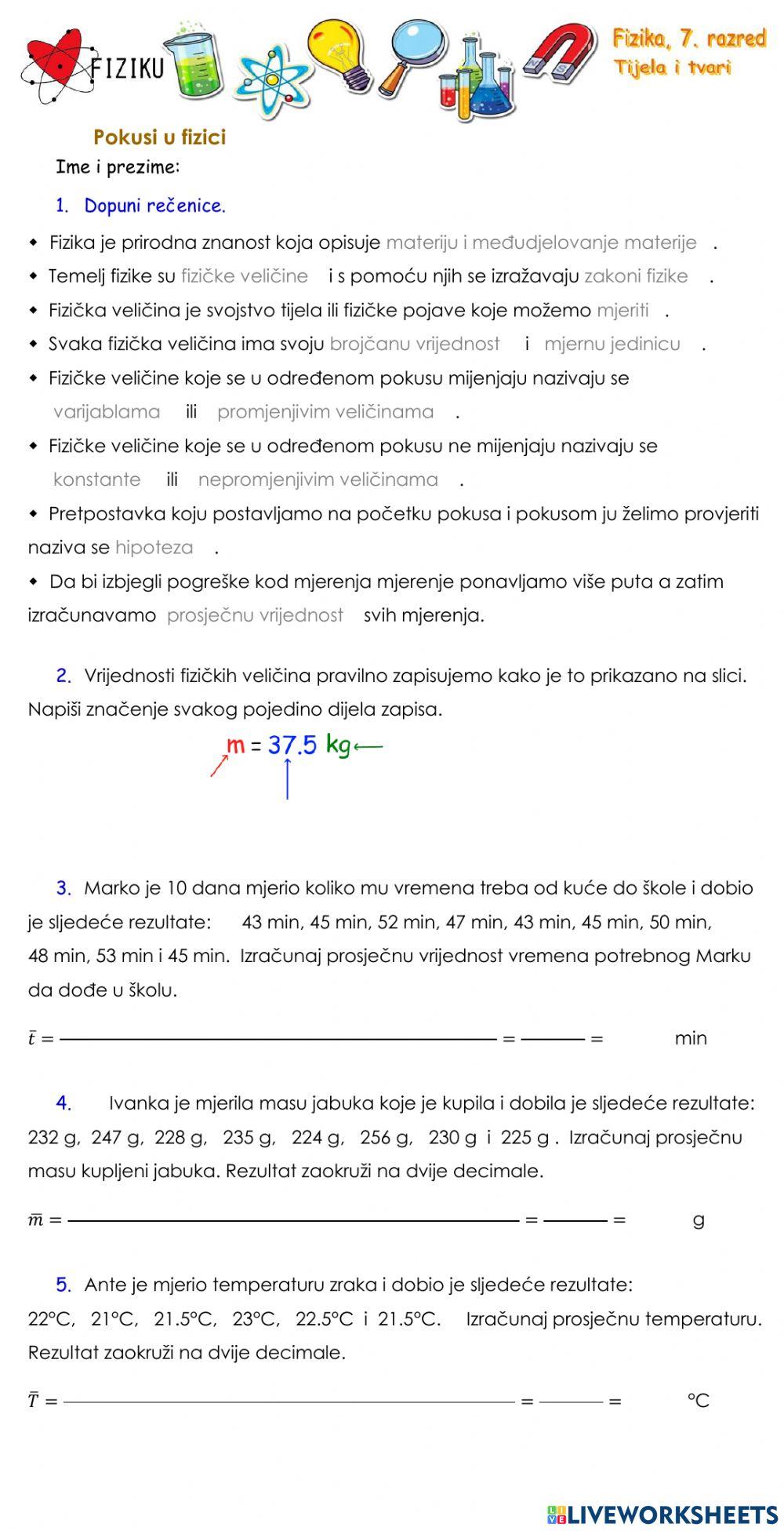 RL 1:  Pokusi u fizici