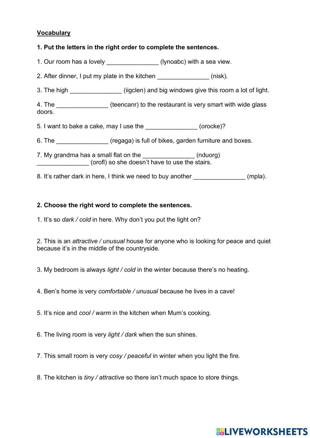 Things in house and transportation