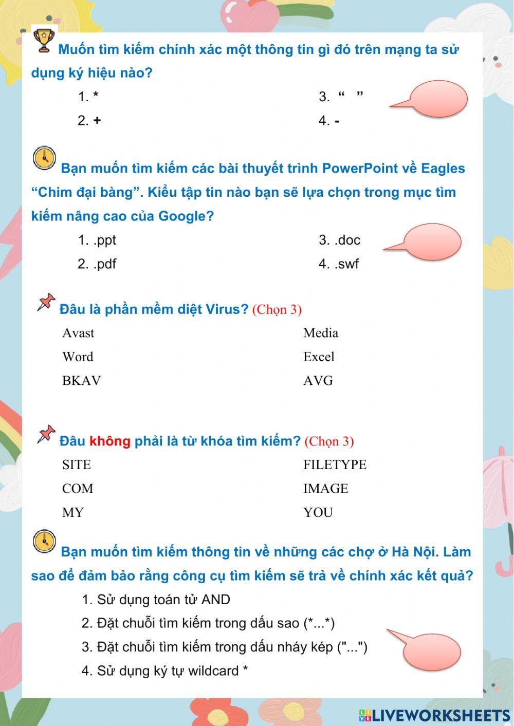 Khối 5 - Phiếu 23A