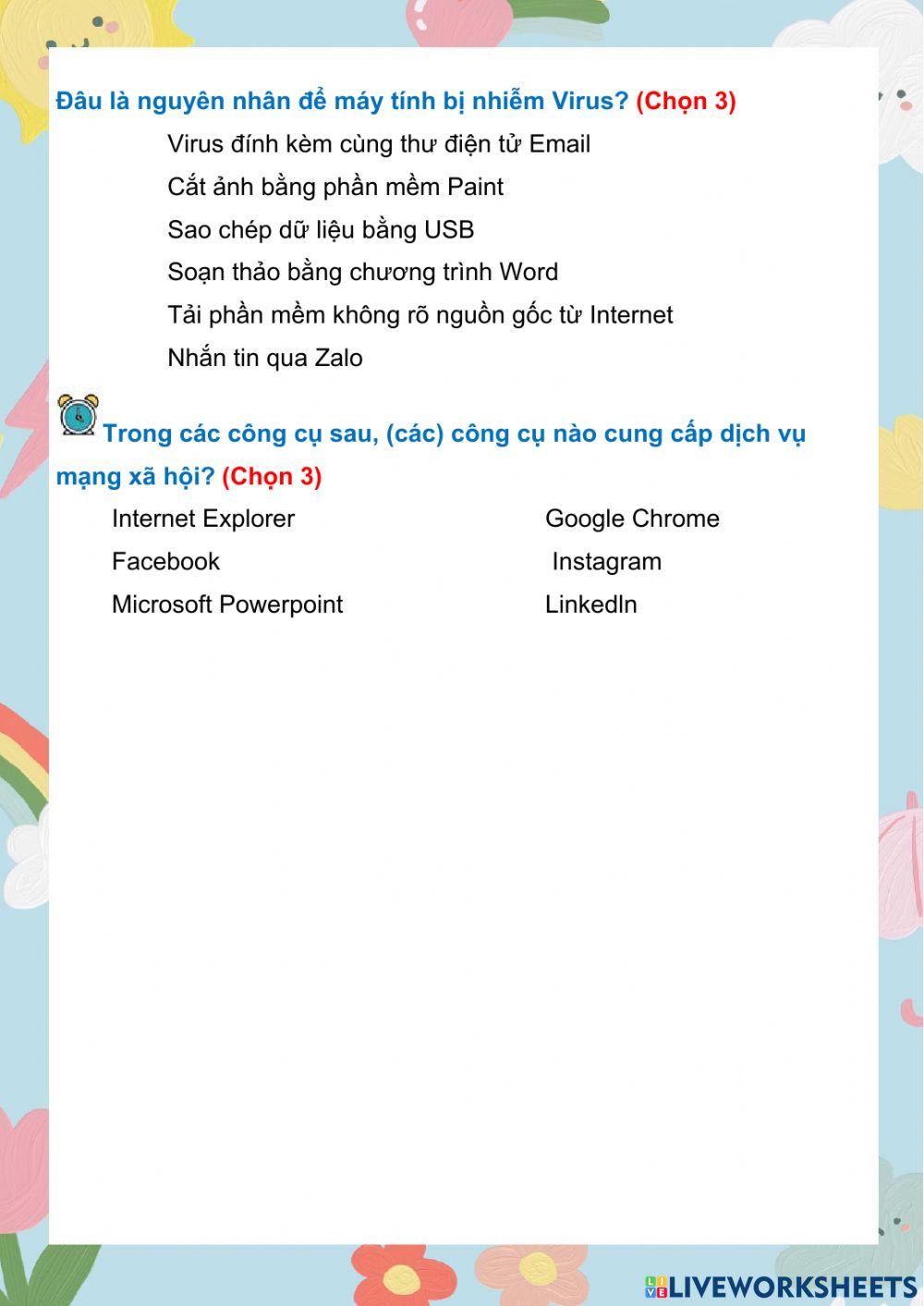 Khối 5 - Phiếu 23A