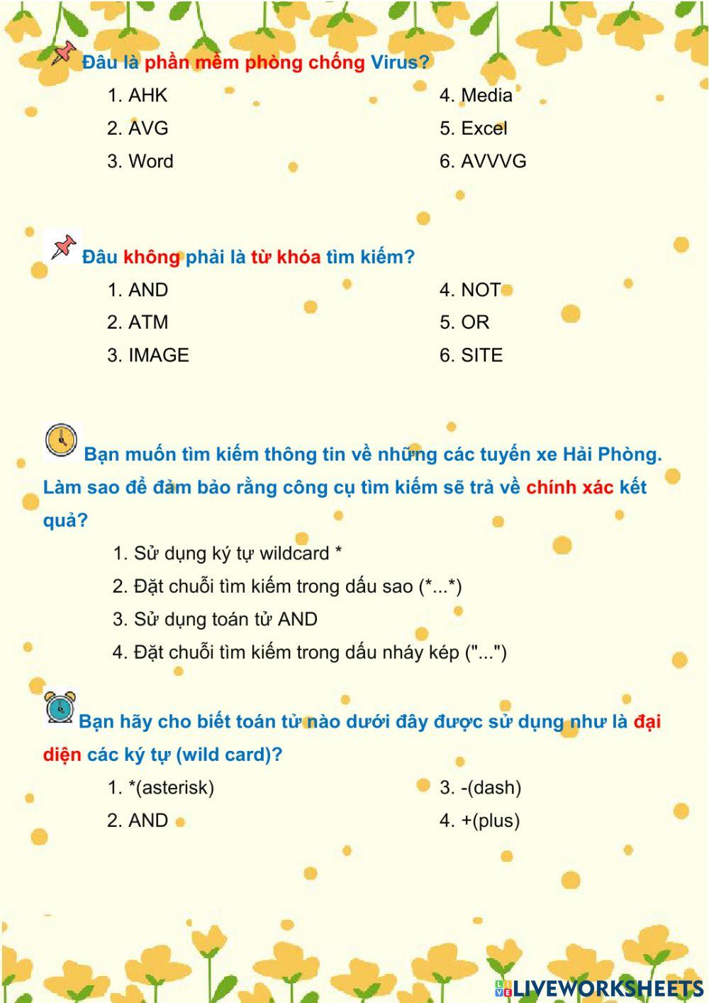 Khối 5 - Phiếu 33B