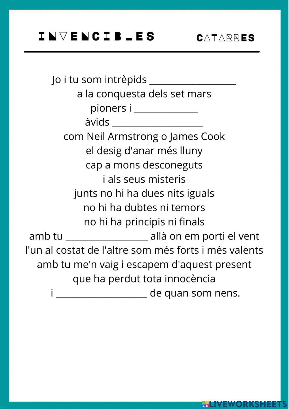 Comprensió Oral Cançó