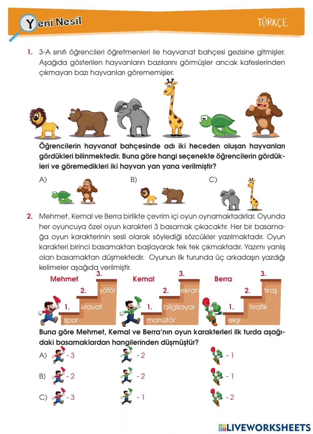 Yeni Nesil Türkçe Deneme Sınavı-1