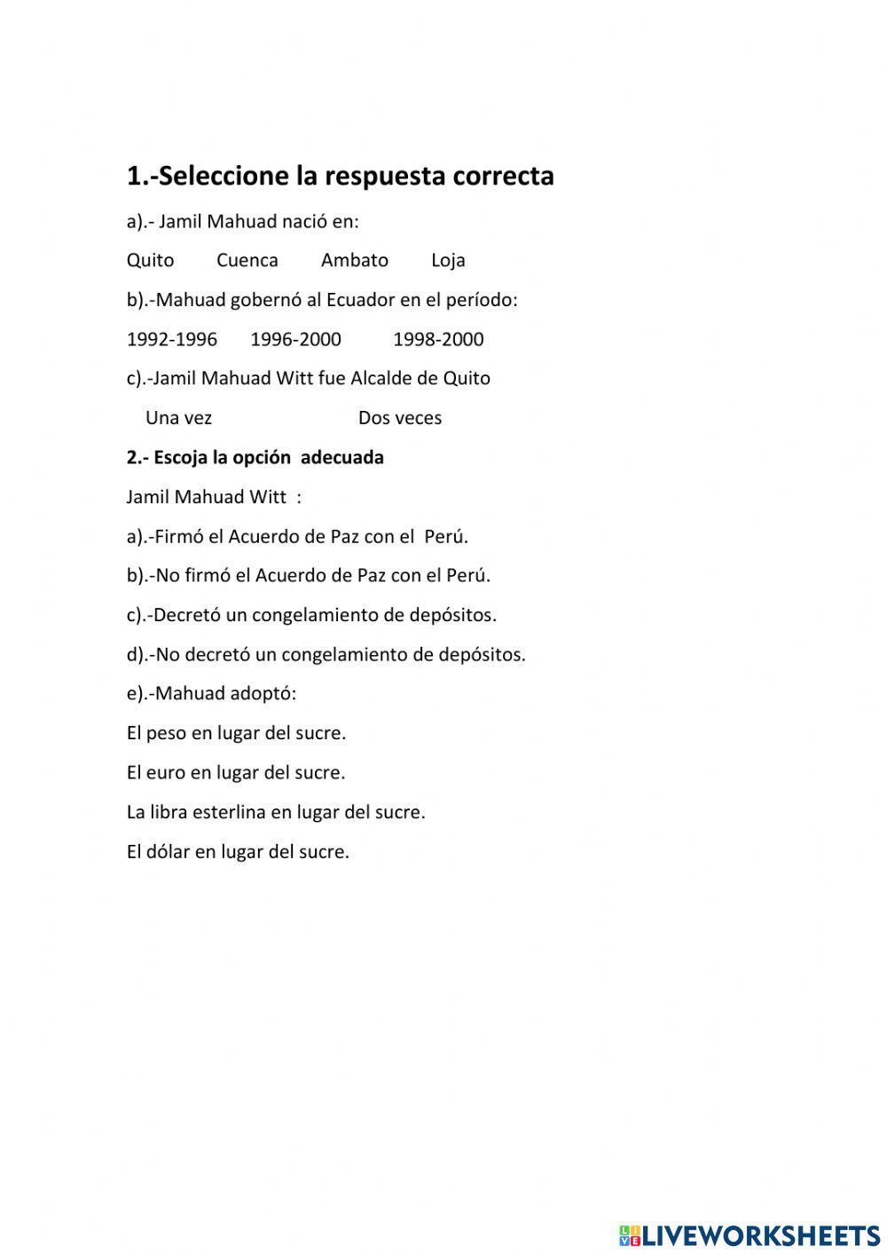 Gobiernos de Jamil  Mahuad y Gustavo Noboa