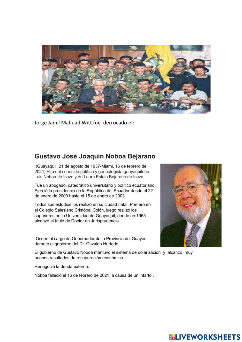 Gobiernos de Jamil  Mahuad y Gustavo Noboa