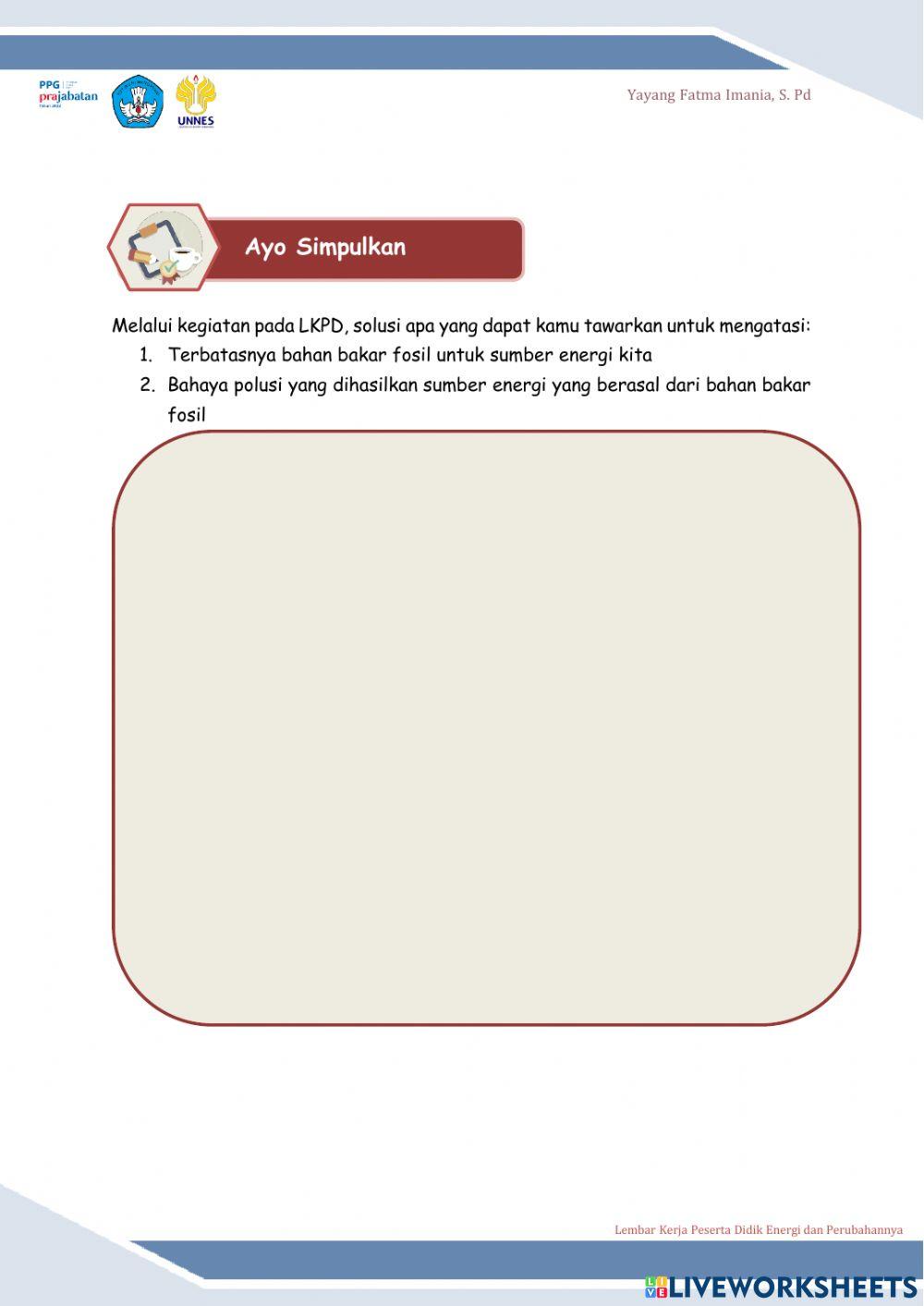 Energi dan Perubahannya IPAS X SMK