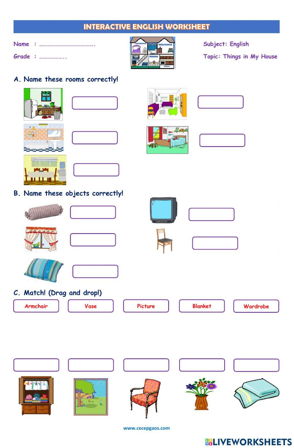 LKPD Interaktif Bahasa Inggris tentang In My House