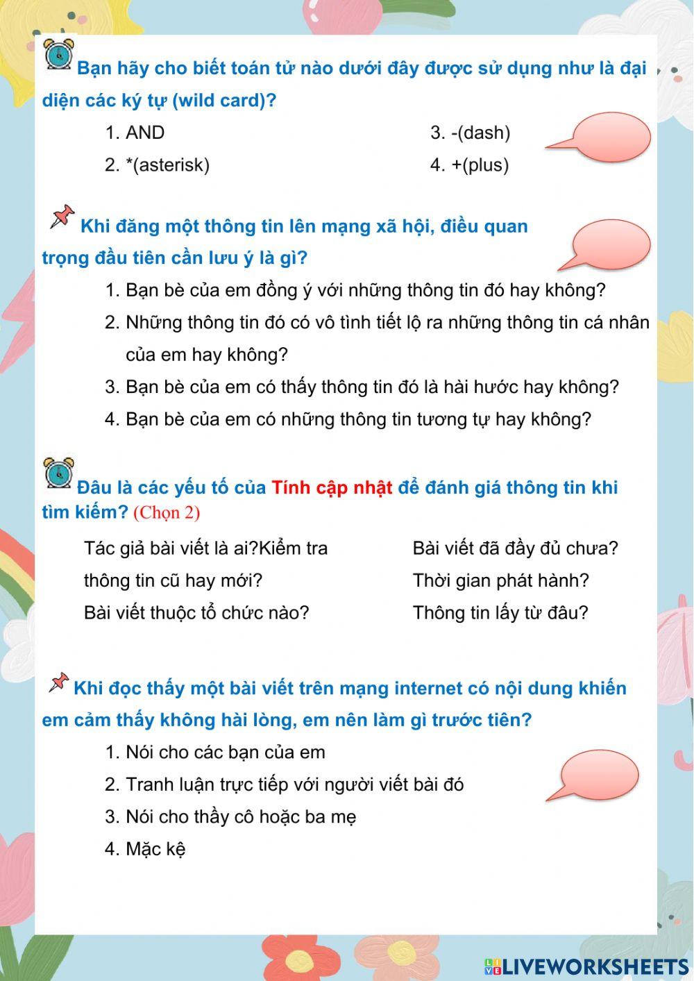 Khối 5 - Phiếu 23A1