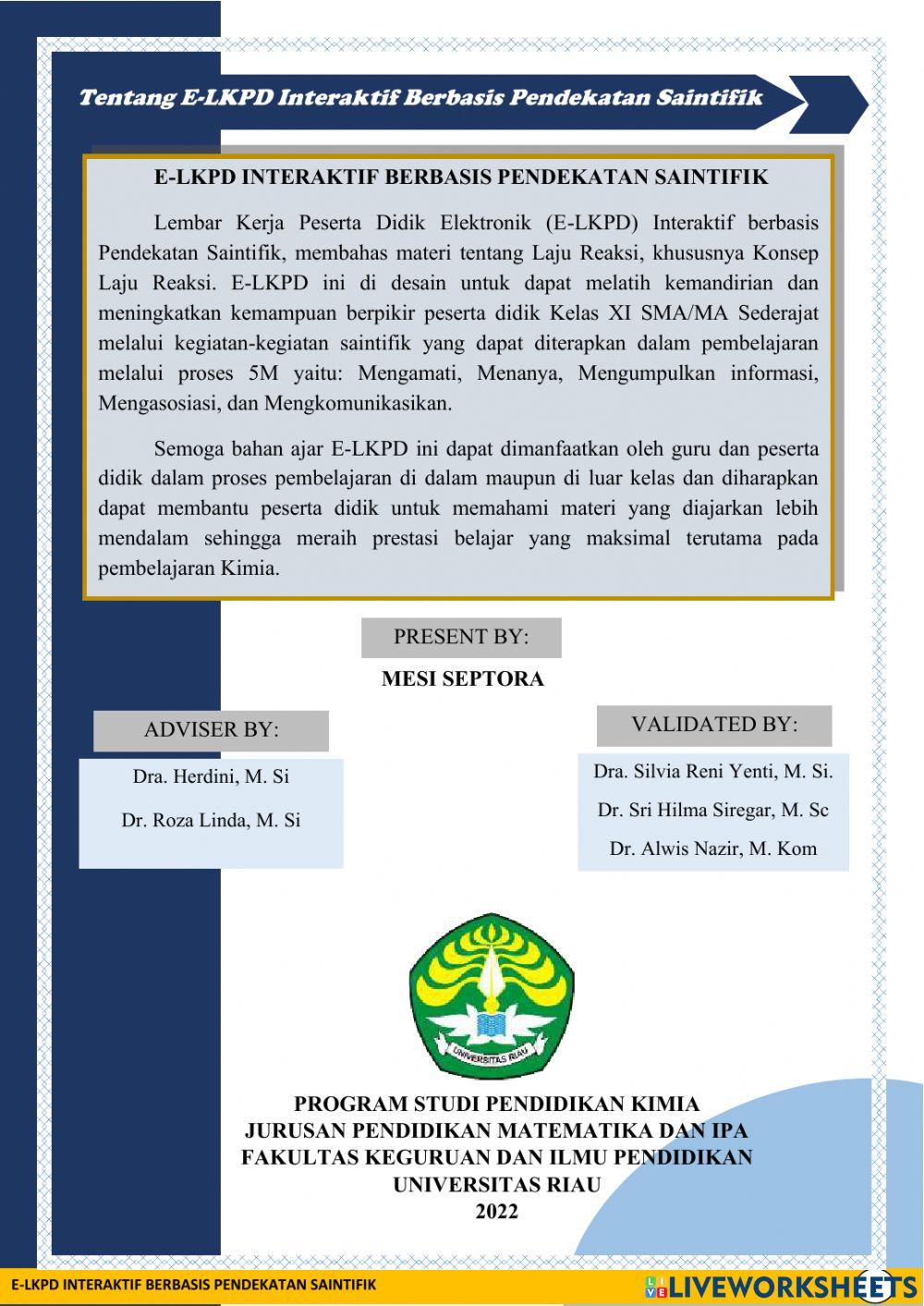 Pertemuan 1 Laju Reaksi