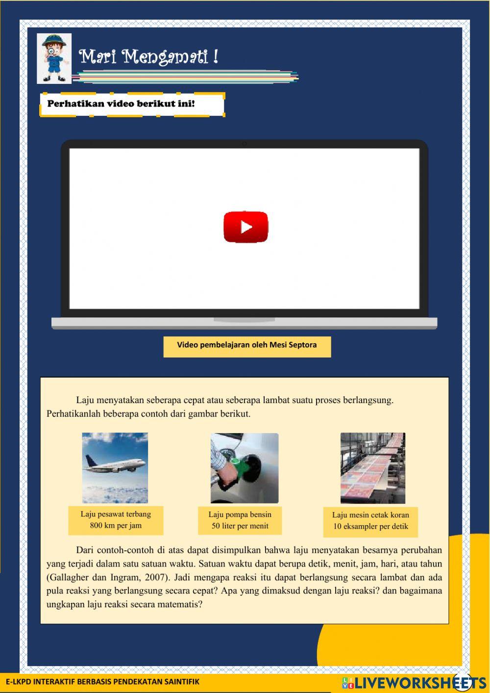 Pertemuan 1 Laju Reaksi