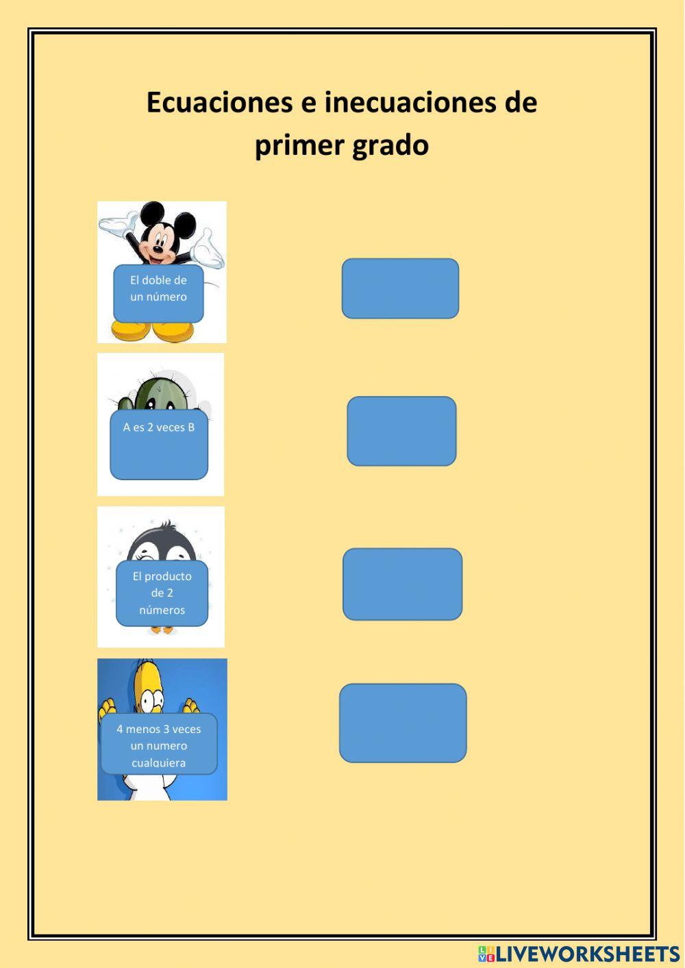 Ecuaciones e inecuaciones de primer grado