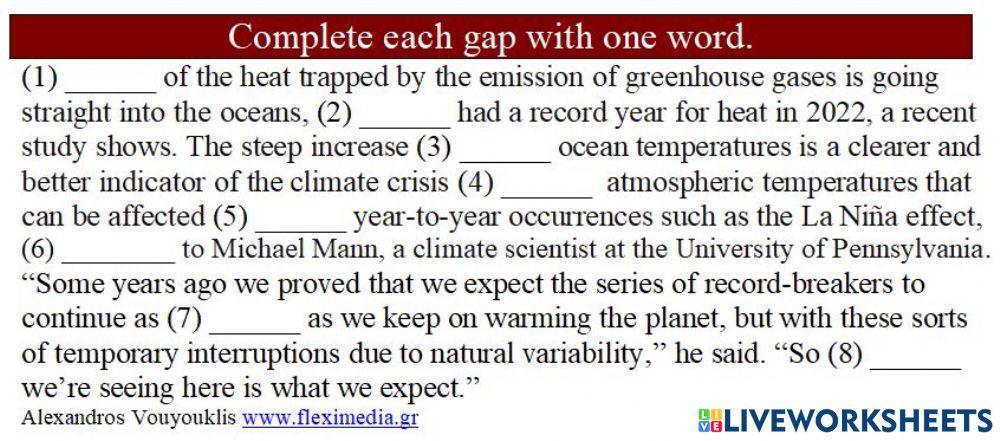 Think like a mother gap filling