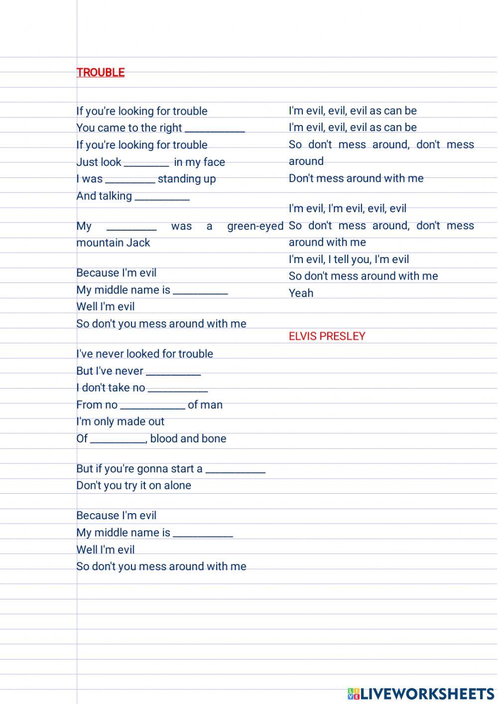 Elvis Presley TROUBLE