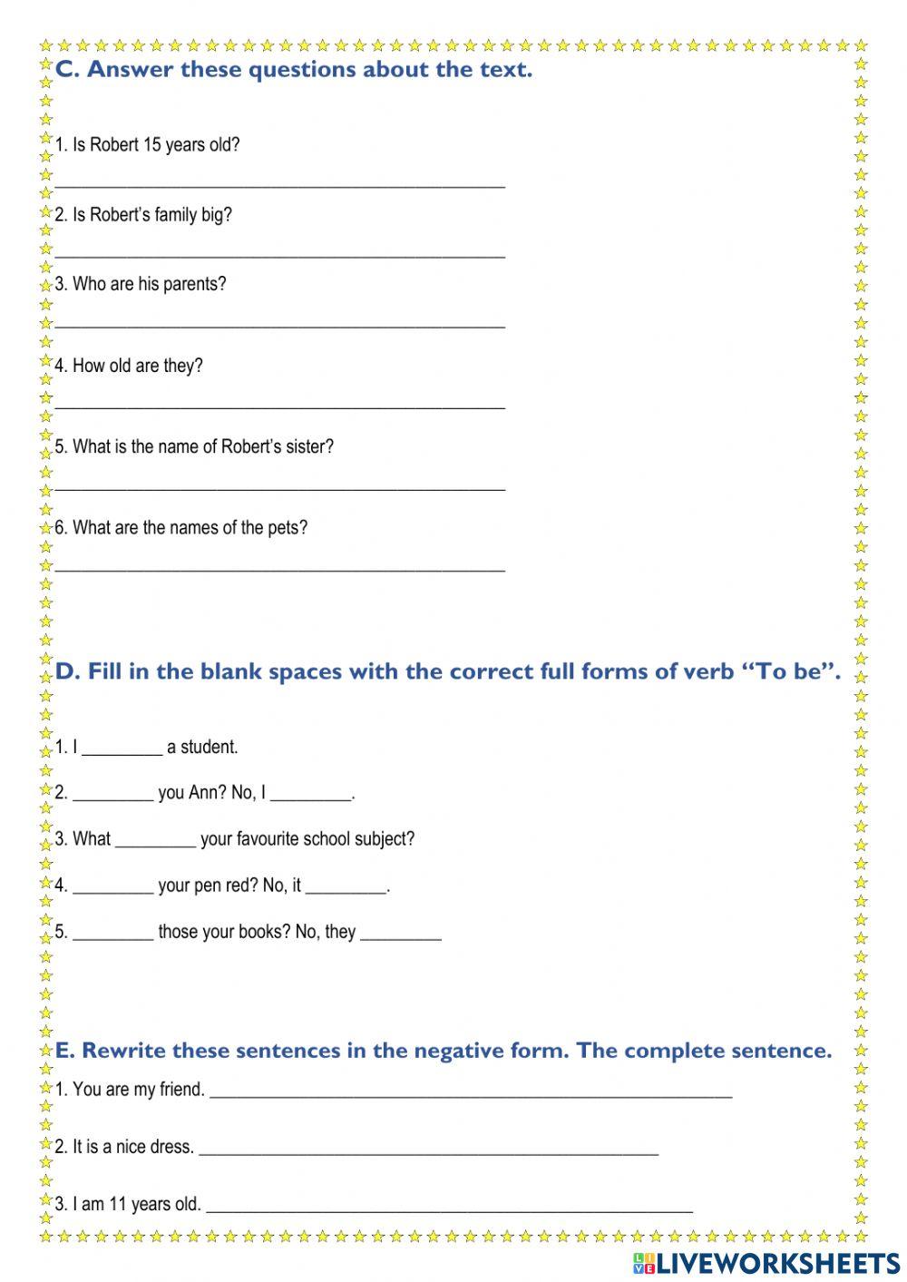 AET A1 & A2 Reading Comprehension Test