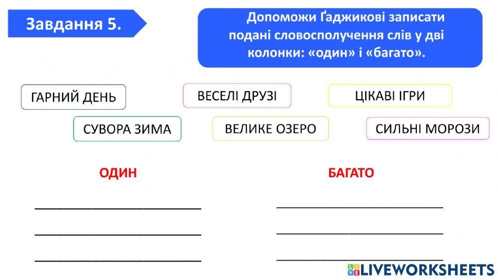 Діагностична робота за темою -Досліджую прикметники-