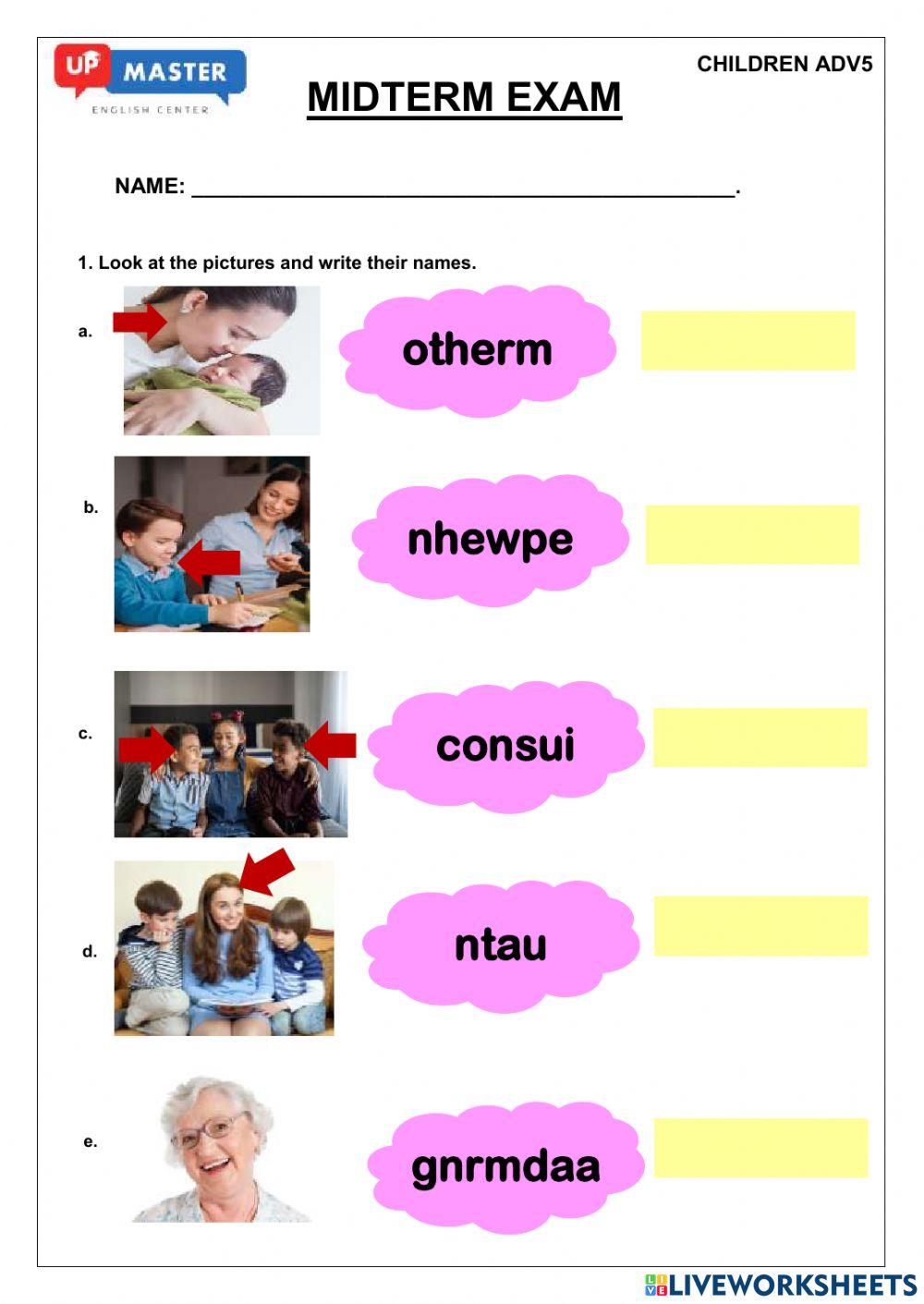 Midterm exam children adv 5