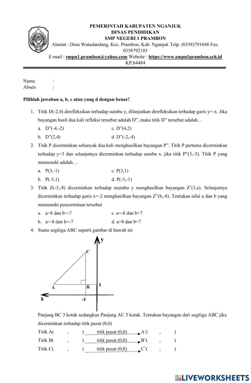 Latihan Refleksi Pertemuan 3