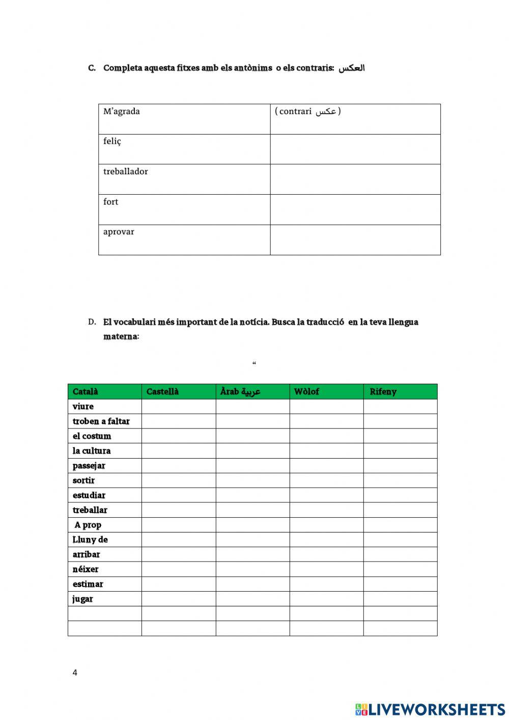 La història de la meua vida. قصة حياتك