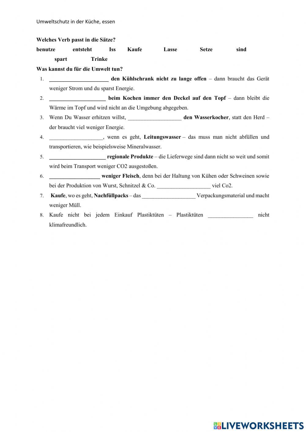 Umweltschutz in der Küche