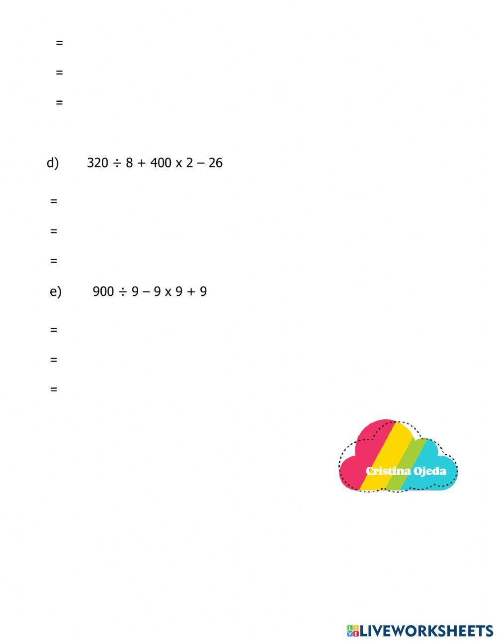 Operaciones combinadas