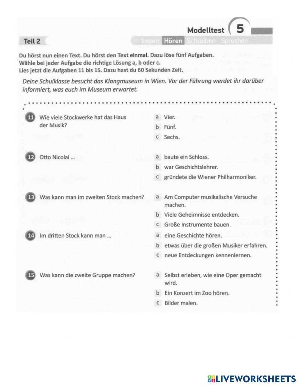 B1 PV Projekt B1 M5T2 Hören