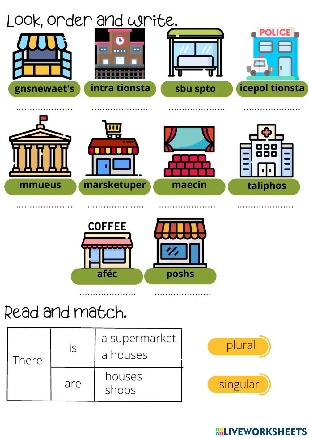 Vocabulary -places-and grammar -there is-there are- Vocabulary -places-and grammar -there is-there are-