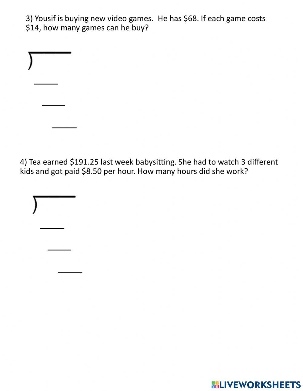 Division quiz 7 Division quiz 7