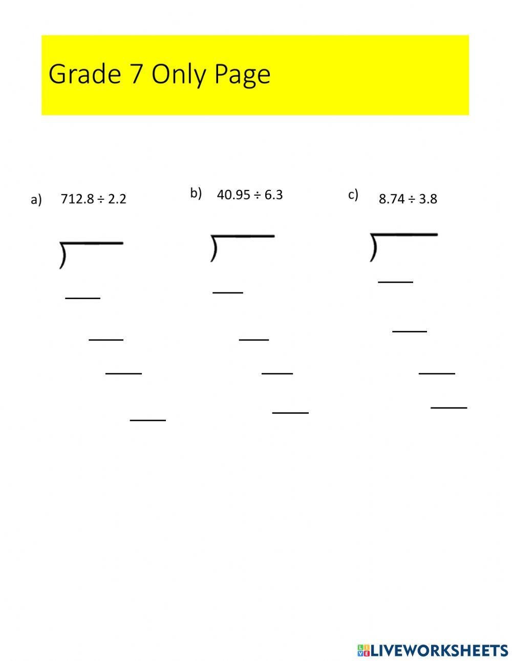 Division quiz 7 Division quiz 7