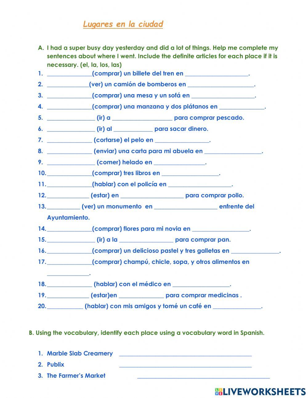 Lugares en la ciudad