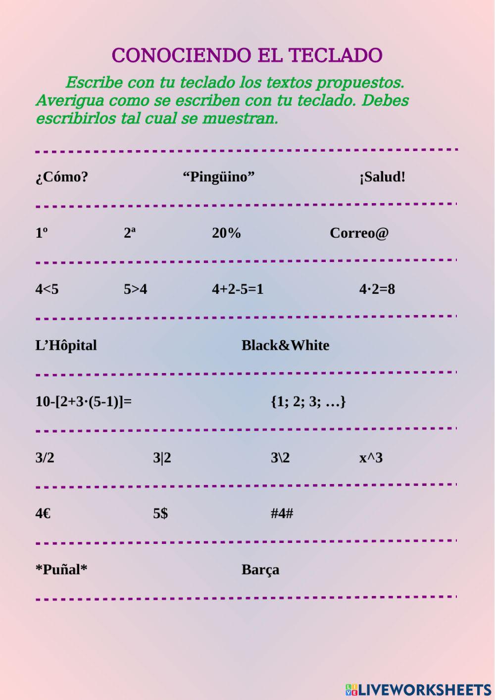 Conociendo el teclado