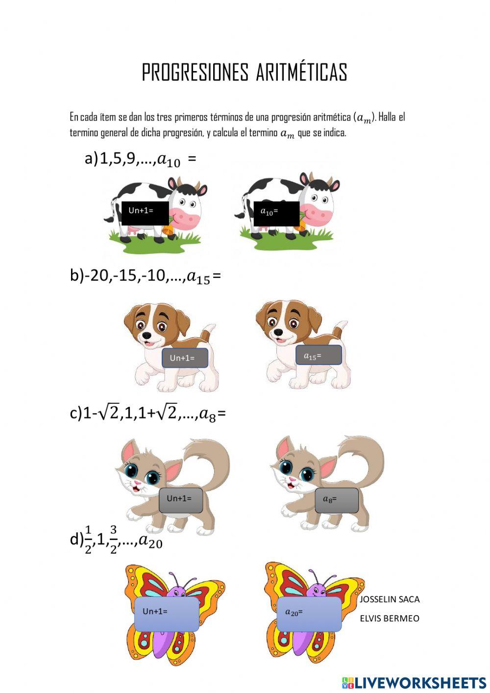 Progresiones aritméticas