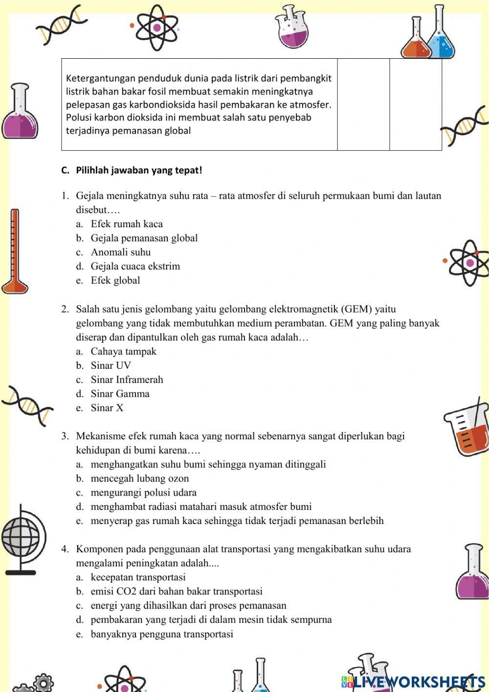 Kuis fisika ceria (kfc) PENYEBAB PEMANASAN GLOBAL