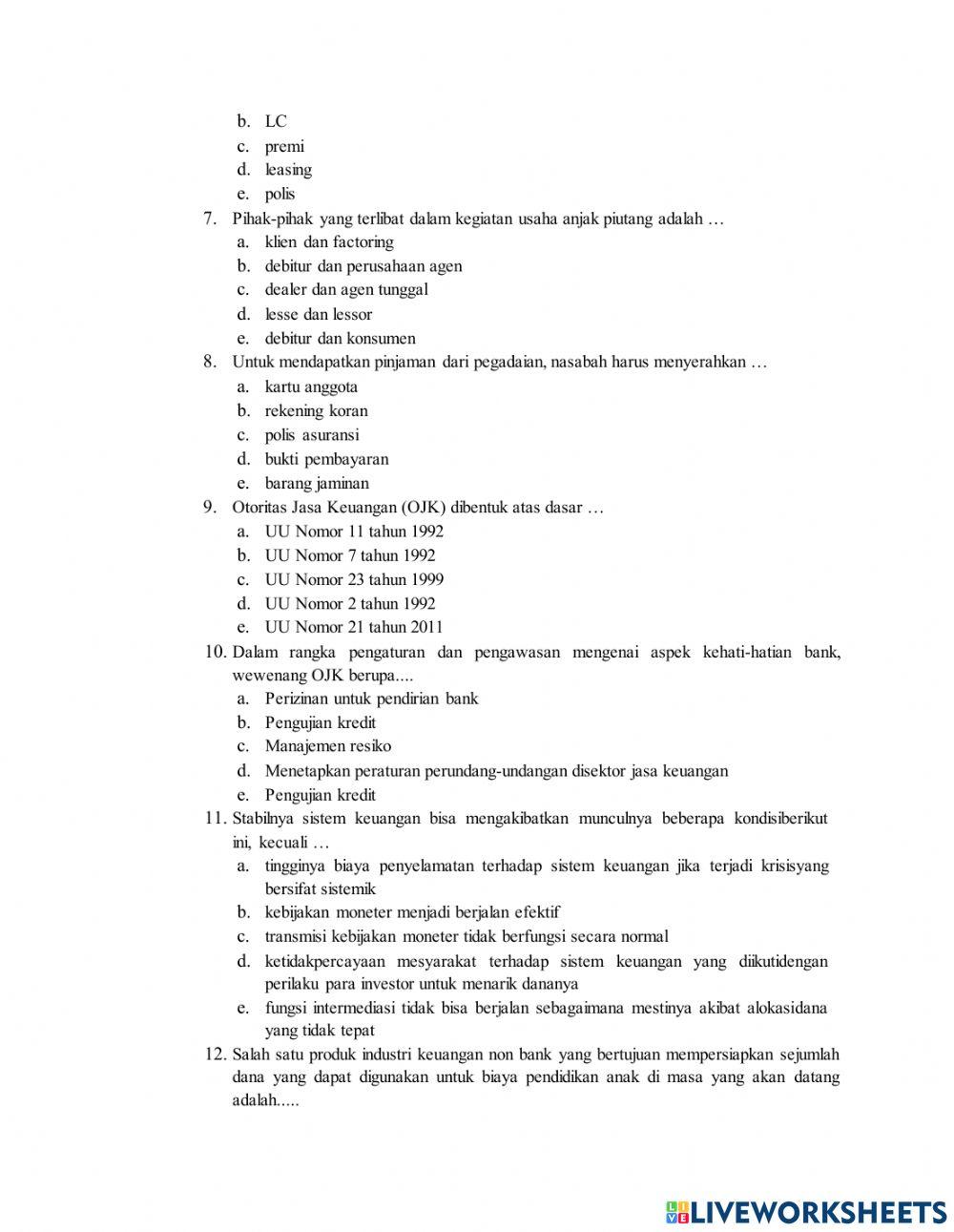 Lembaga Keuangan Bank dan Non Bank