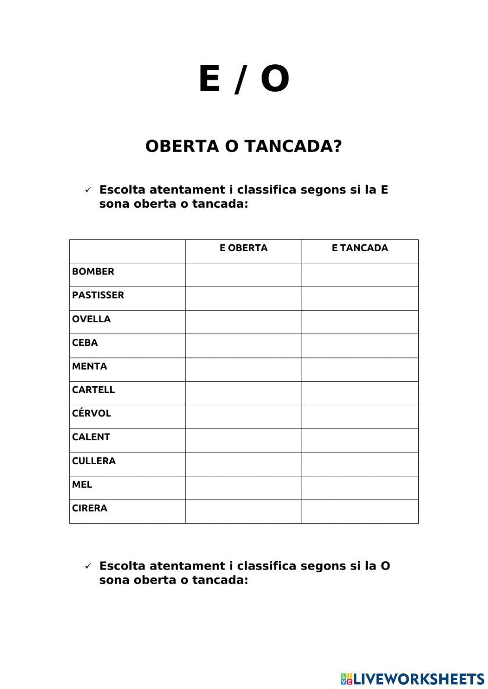 E-o oberta o tancada