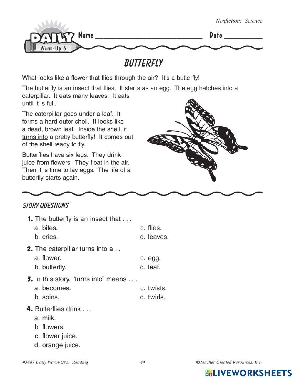 Butterflies and leaves