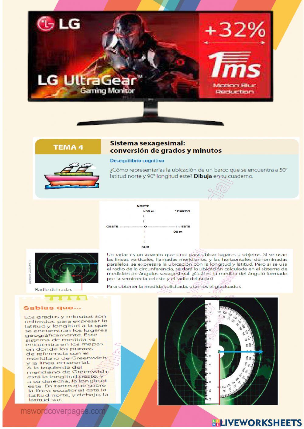 Sistema sexagesimal: TEMA 4 conversión de grados y minutos