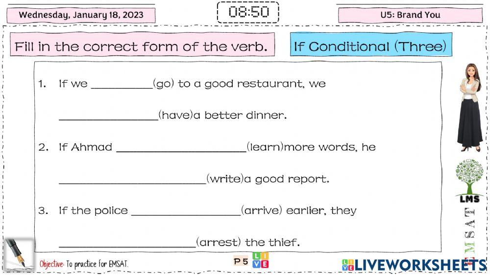 If conditional 3 worksheet | Live Worksheets