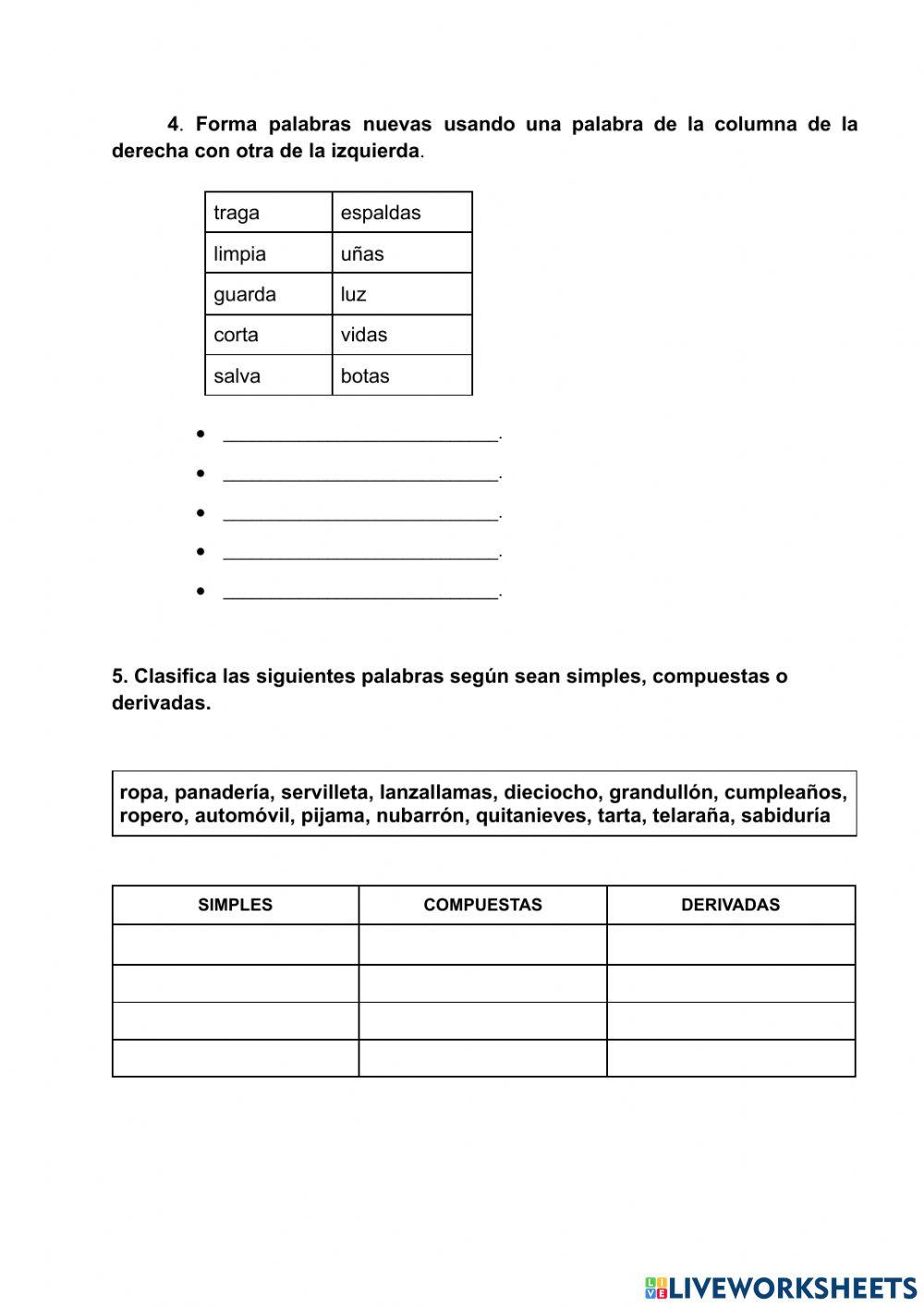 Ejercicios de  repaso