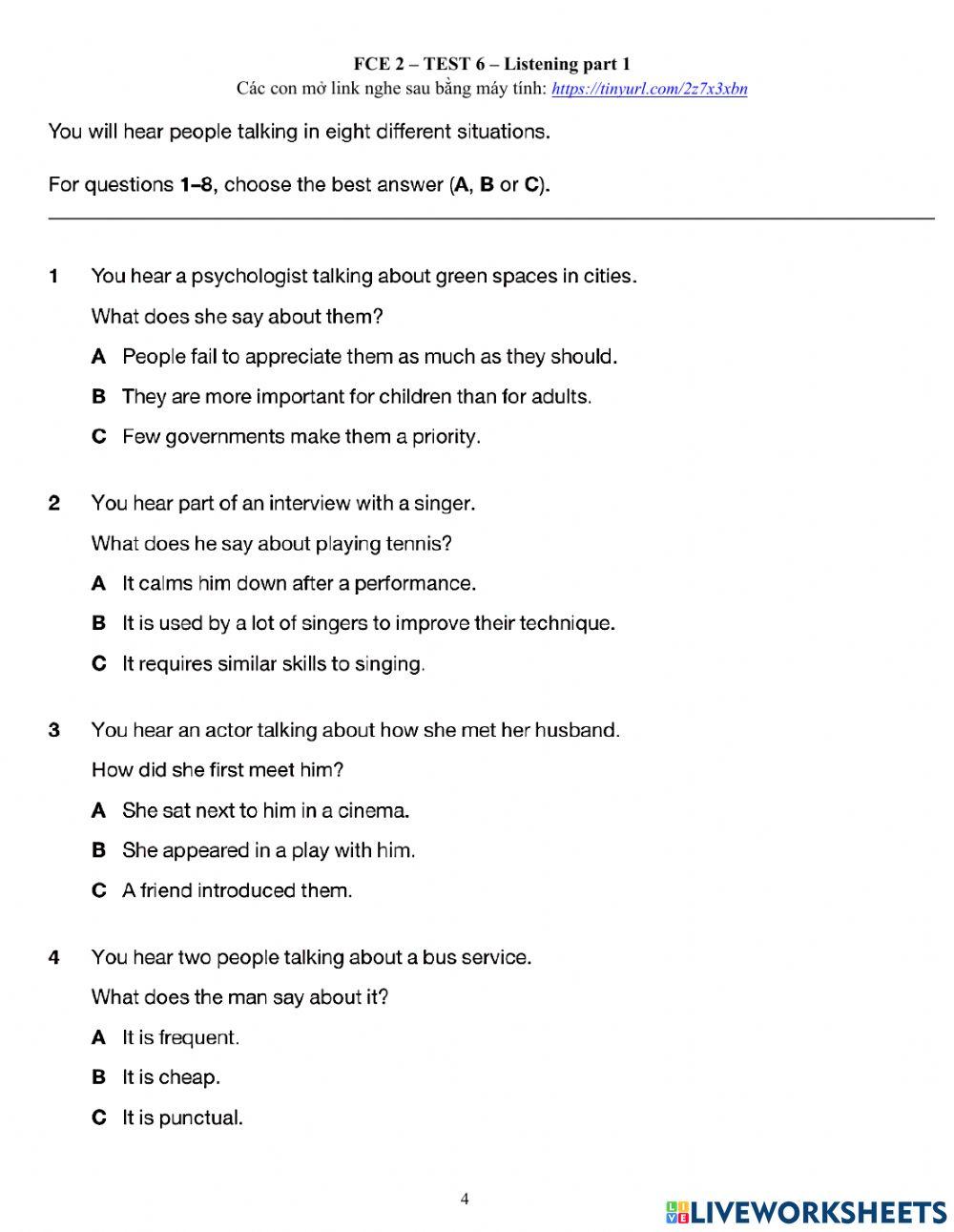 Viet teacher-S7-Tet Holiday-FCE + PET PRACTICE