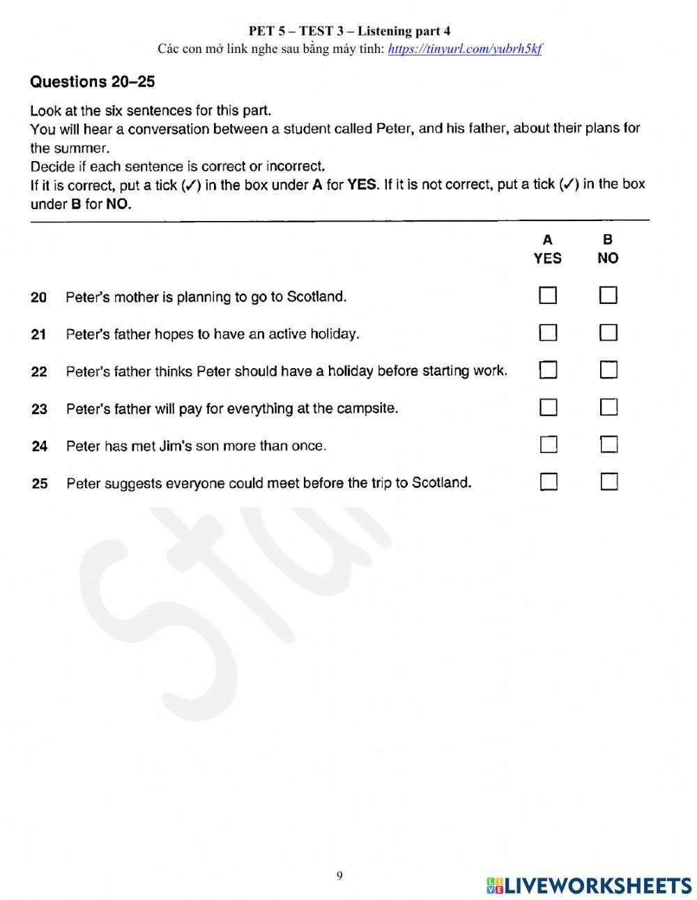 Viet teacher-S7-Tet Holiday-FCE + PET PRACTICE