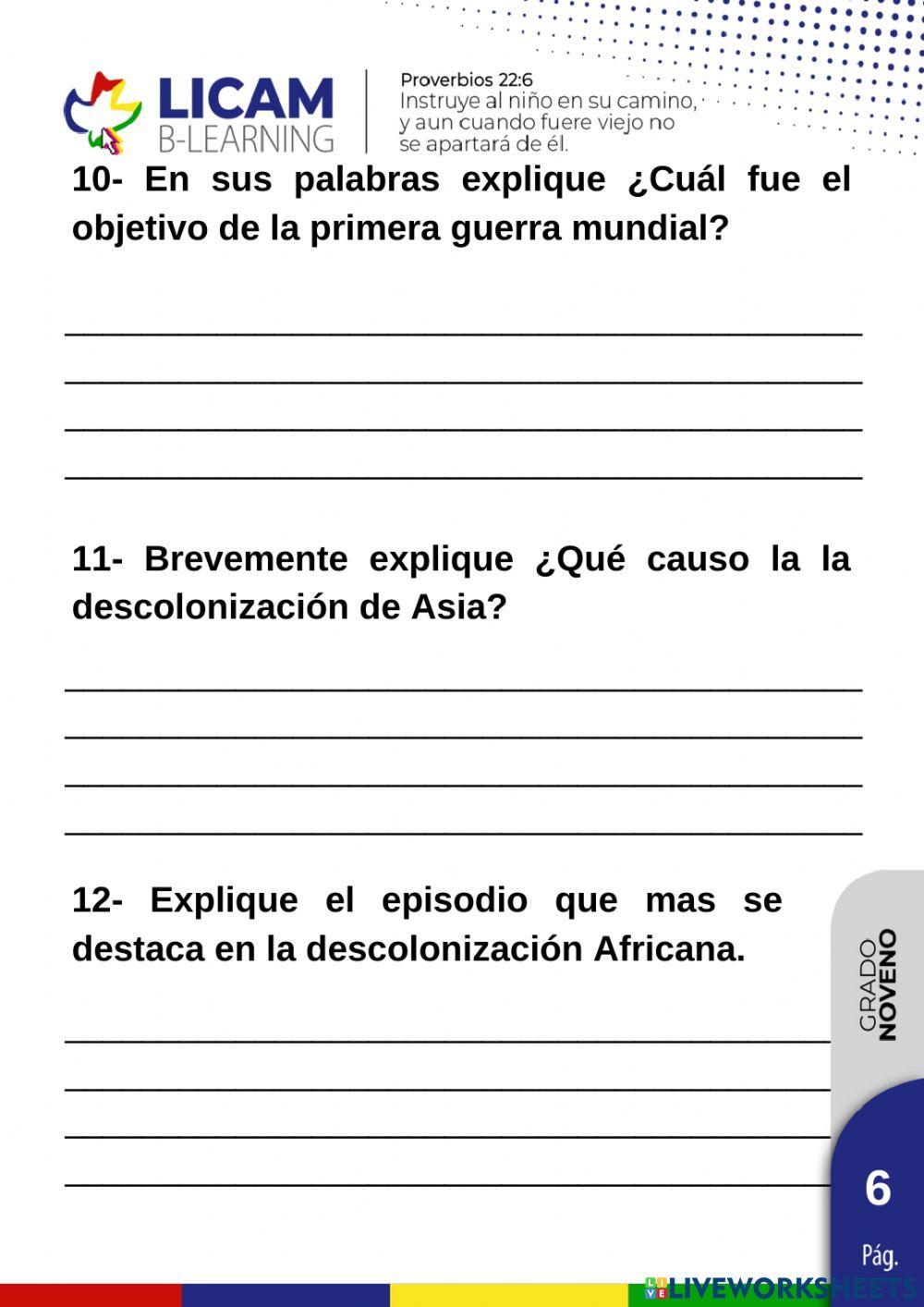 Procesos históricos y recientes de descolonización.