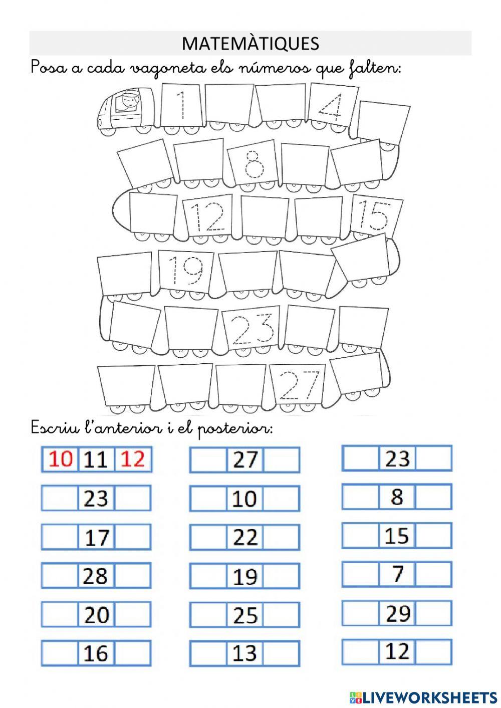 Activitats avaluatives numeració fins el 30