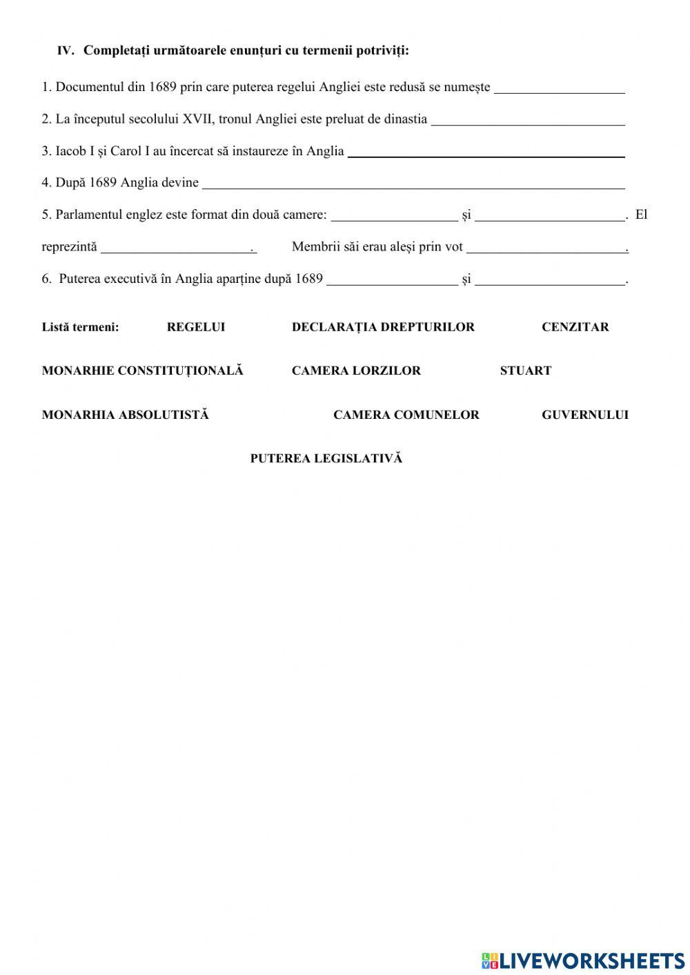 Revolutia Glorioasă-Constituirea SUA