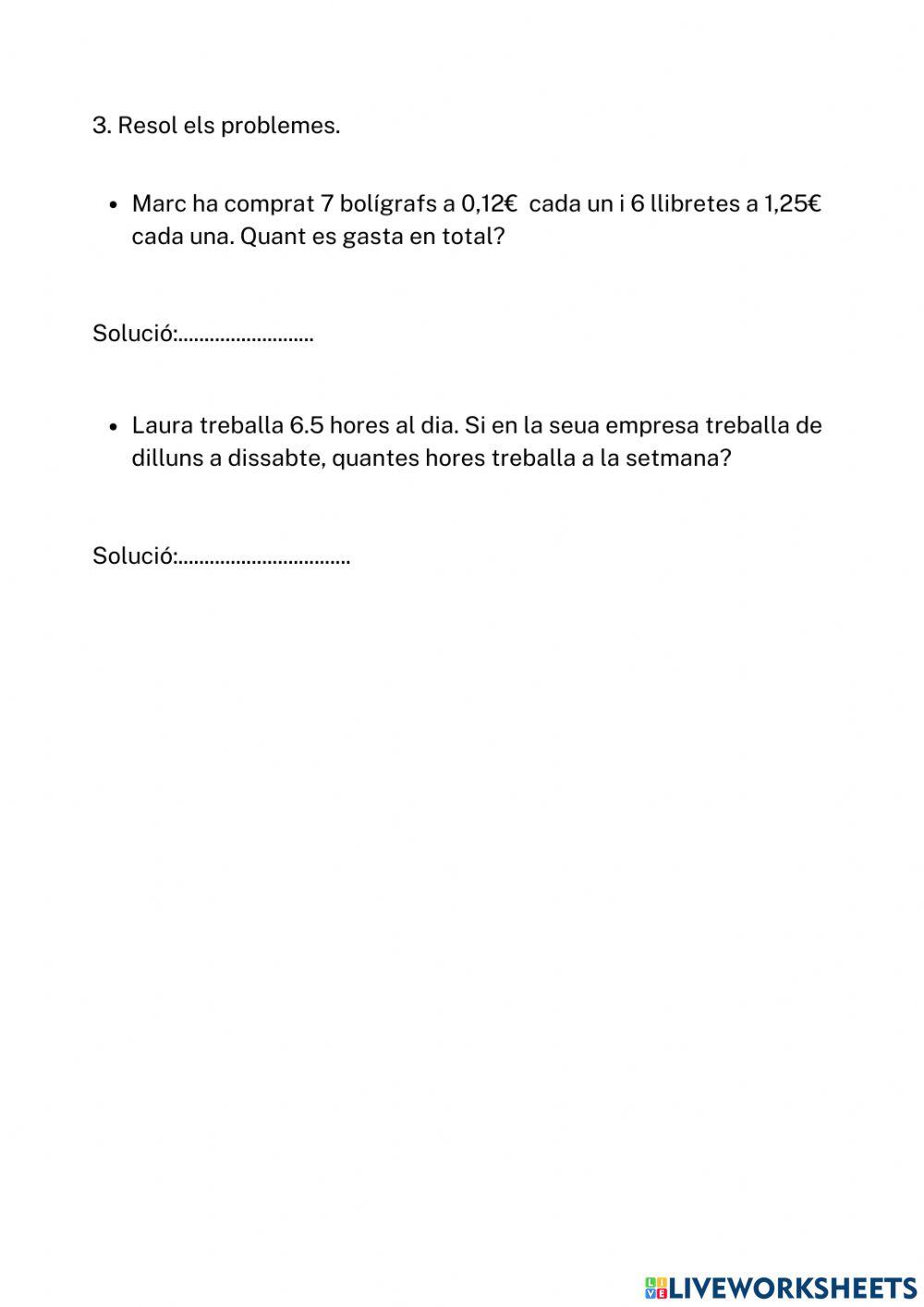 Multiplicació amb decimals