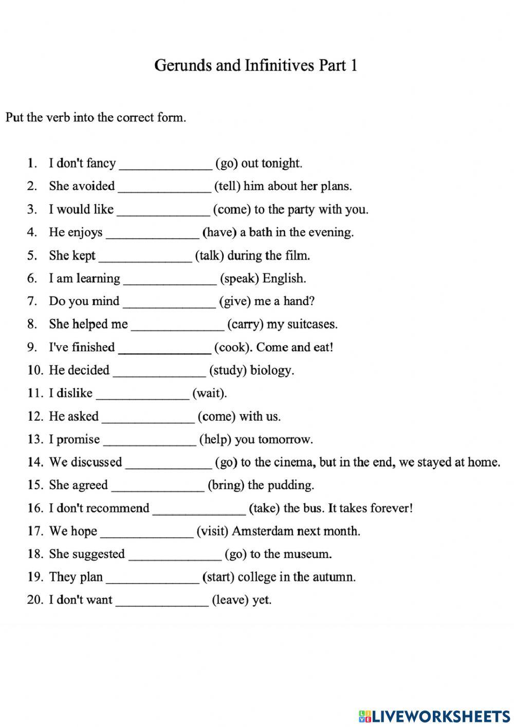 Infinitive and Gerund