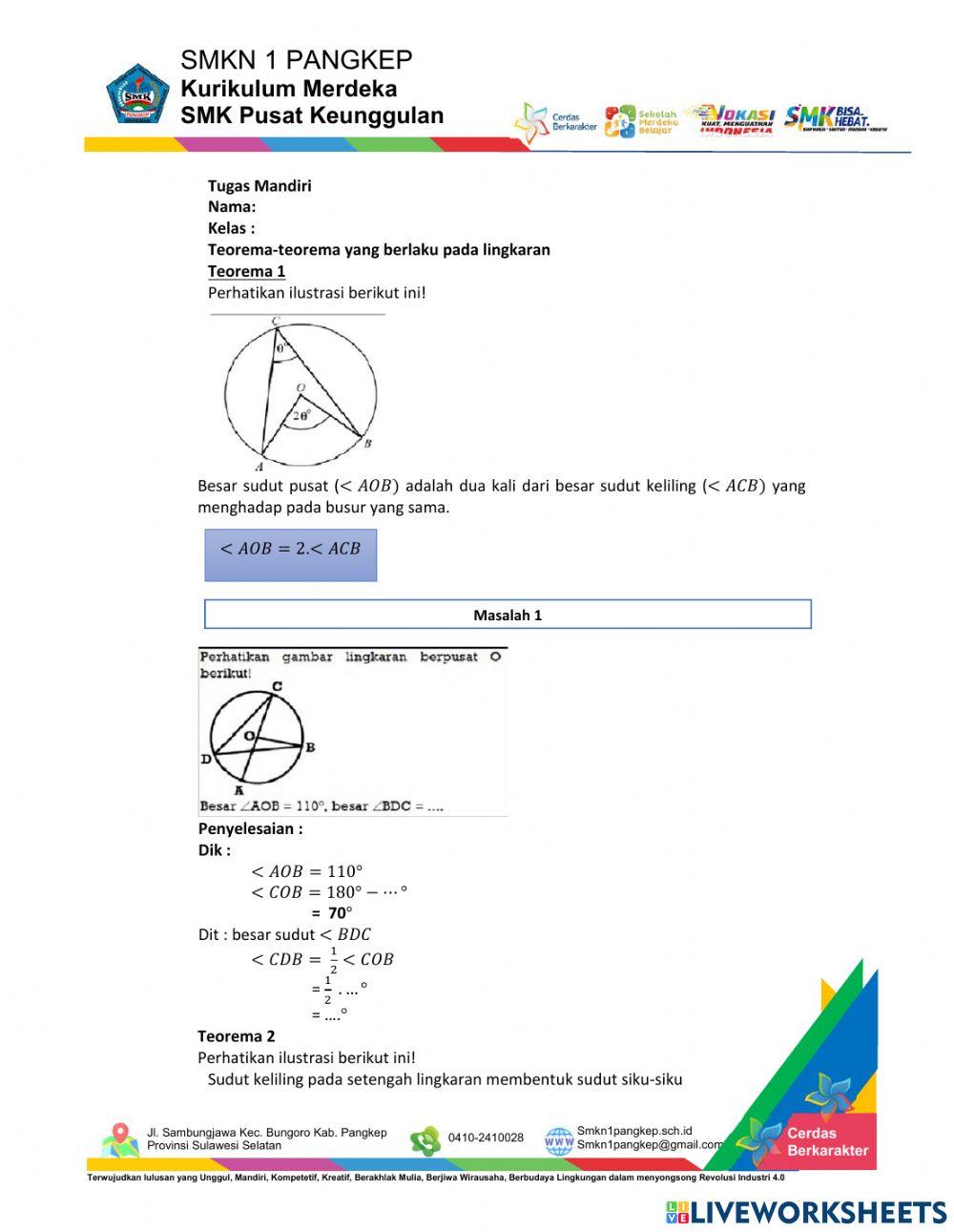 Lkpd sudut pusat dan sudut keliling
