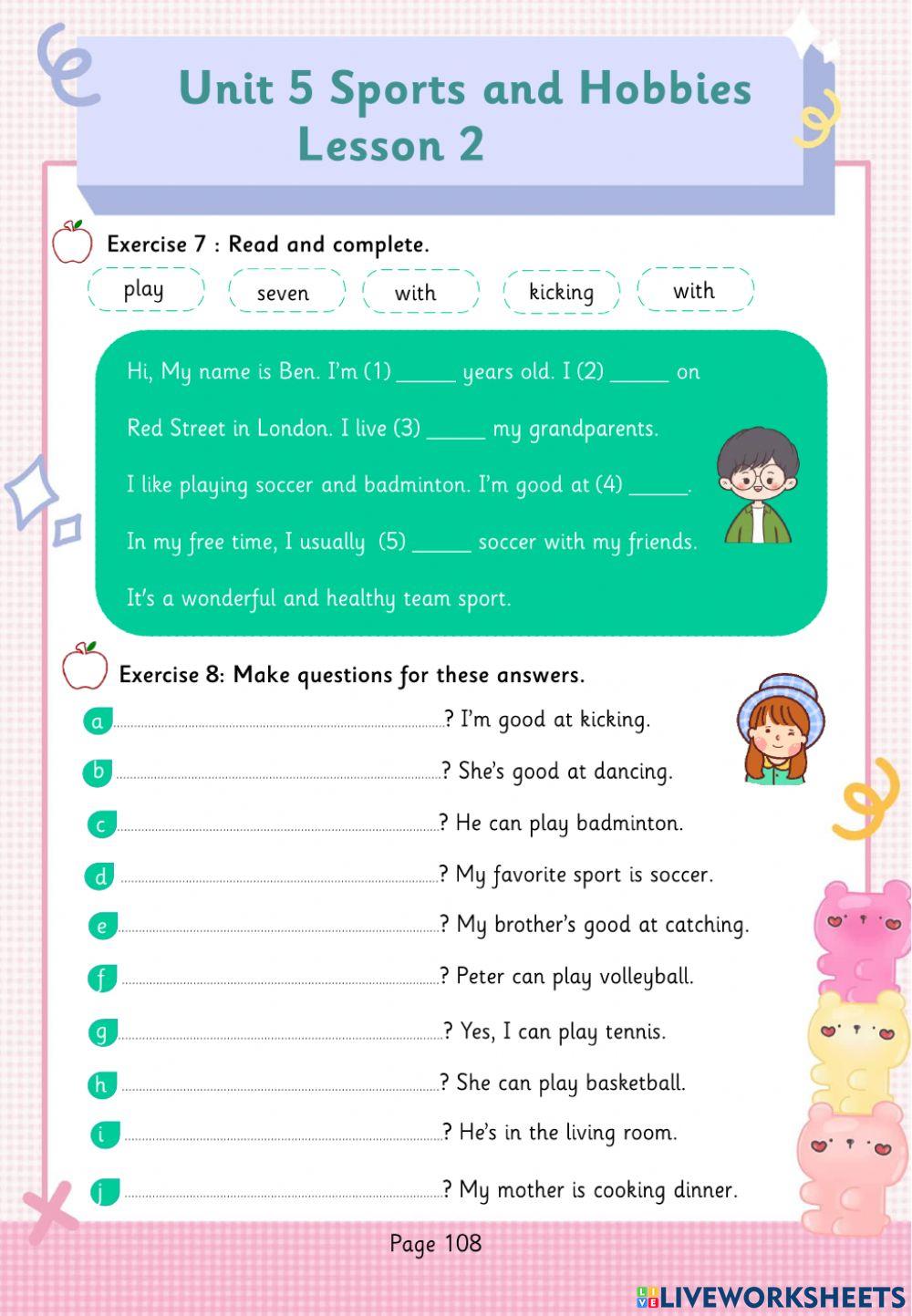 Unit 5. Lesson 2. Ilearn smart start grade 3